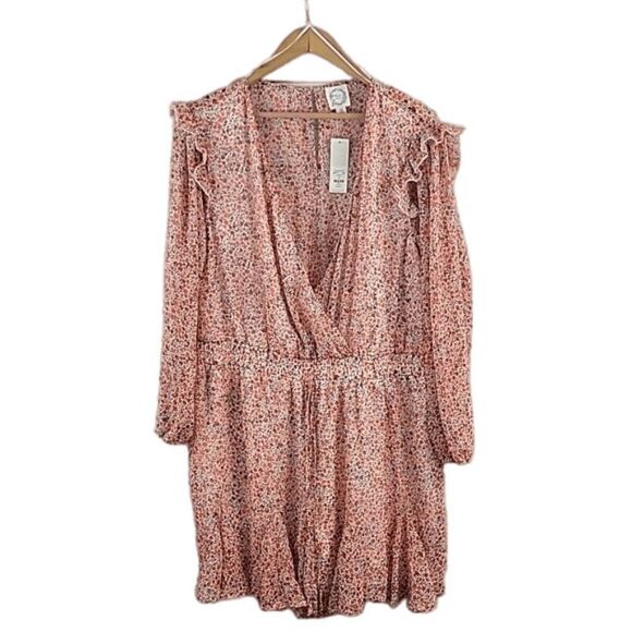 Blue Rain, Floral V Neck Elastic Waist Romper-Size 1X - Picture 1 of 7